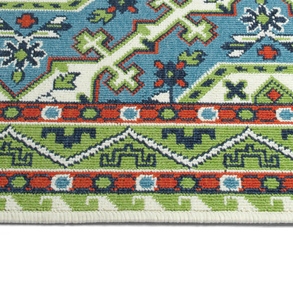 Kaleen Sunice Sun14-79 Lt Blue, Lime Green, Tangerine, Ivory Area Rug