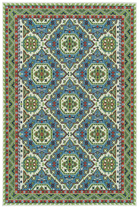 Kaleen Sunice Sun14-79 Lt Blue, Lime Green, Tangerine, Ivory Area Rug