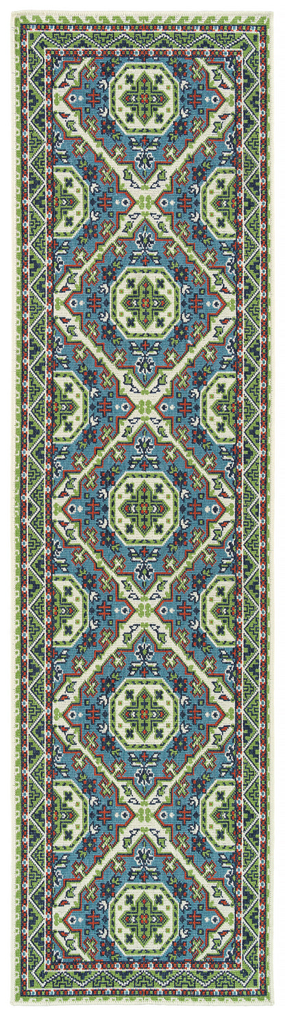 Kaleen Sunice Sun14-79 Lt Blue, Lime Green, Tangerine, Ivory Area Rug