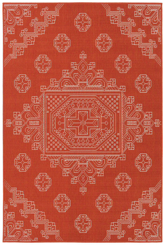 Kaleen Sunice Sun15-32 Tangerine, Ivory Area Rug