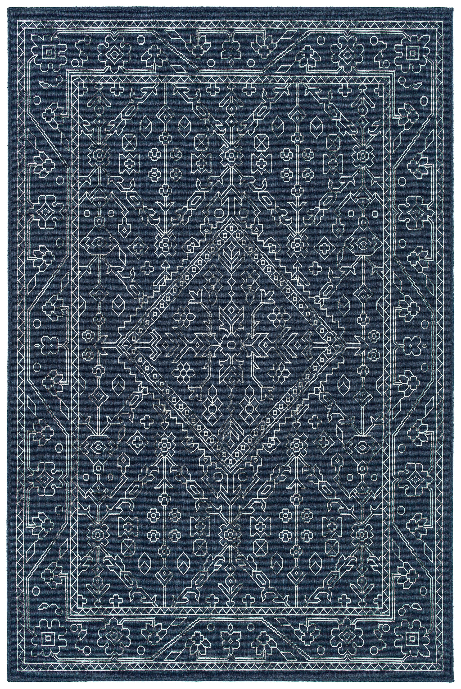 Kaleen Sunice Sun17-22 Navy, White Area Rug