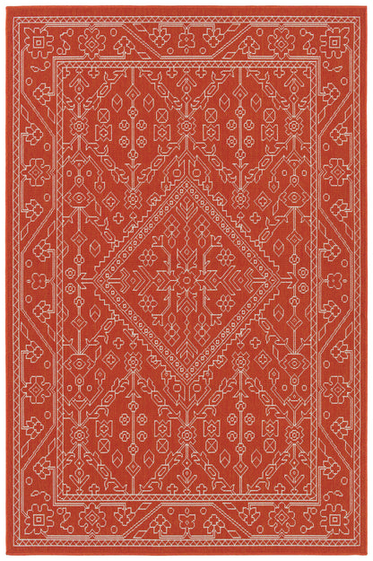 Kaleen Sunice Sun17-32 Tangerine, White Area Rug