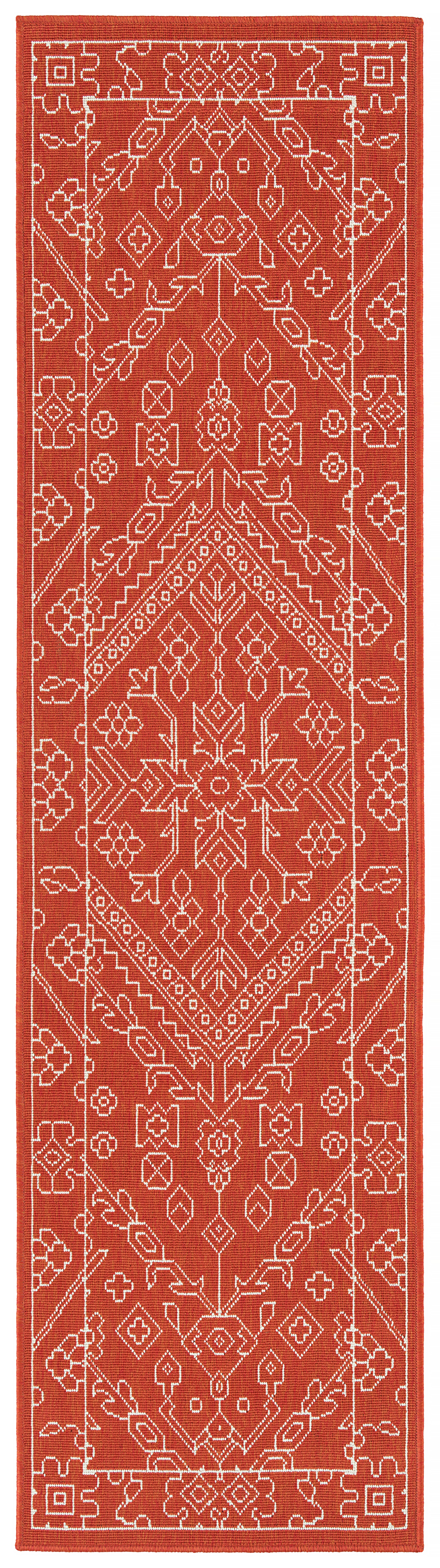 Kaleen Sunice Sun17-32 Tangerine, White Area Rug