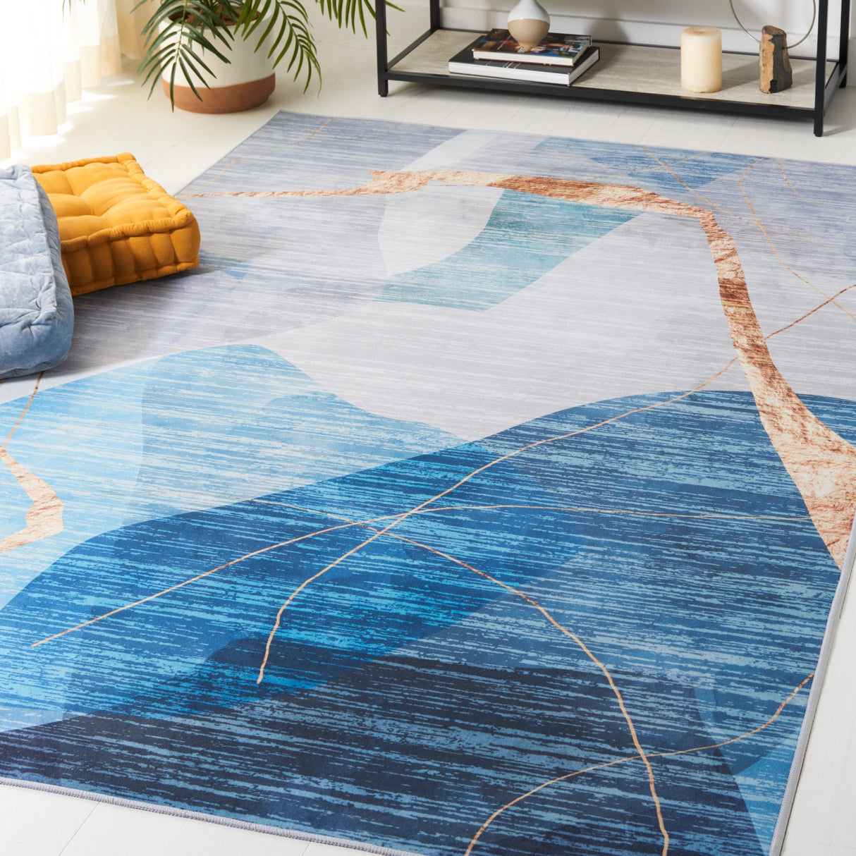 Safavieh Tacoma Tac836M Blue/Gold Rug.
