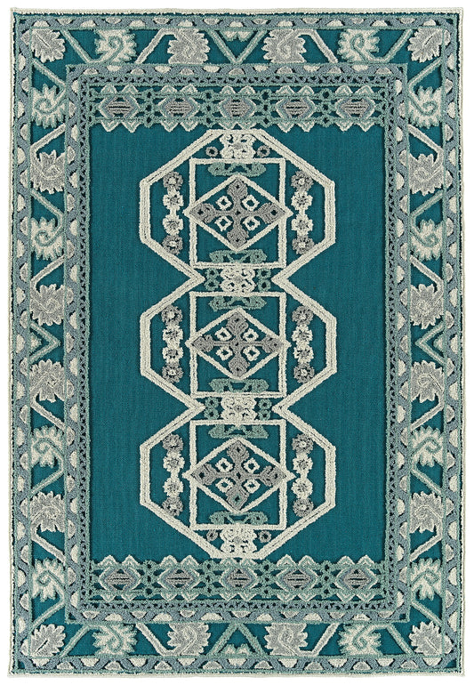 Kaleen Warwick Tdw03-91 Teal Area Rug