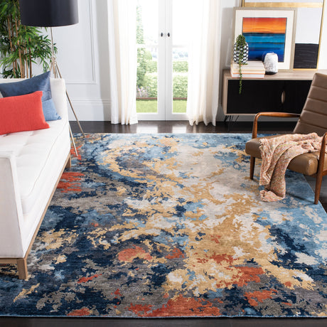 Safavieh Tiffany Tfn607M Blue/Gold Rug.