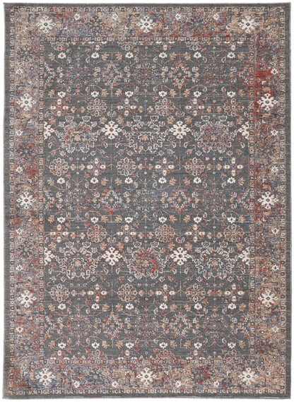 Feizy Thackery 39Cyf Gray/Red Area Rug