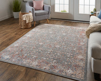 Feizy Thackery 39Cyf Gray/Red Area Rug