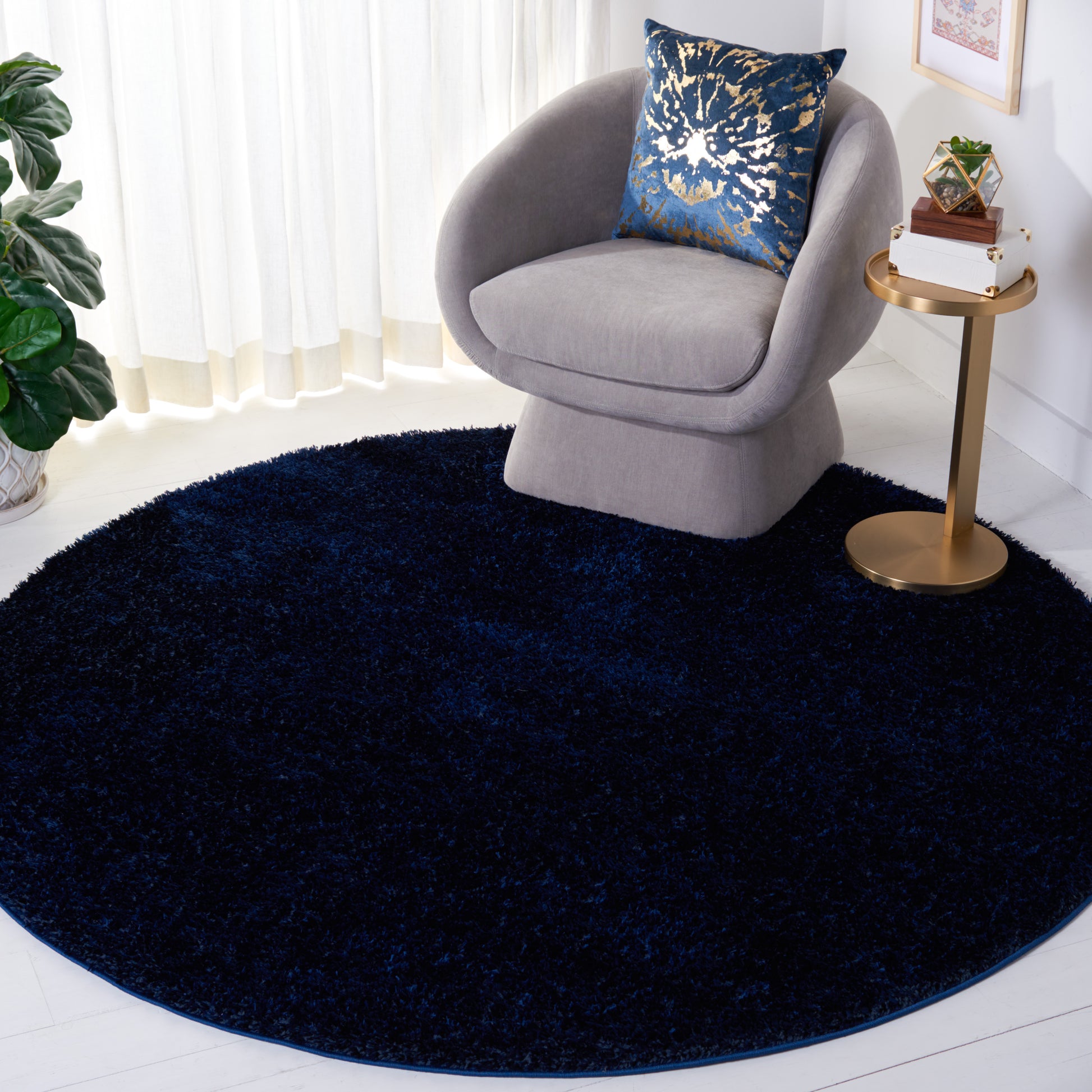 Safavieh Tahoe Shag Tho670N Navy Area Rug