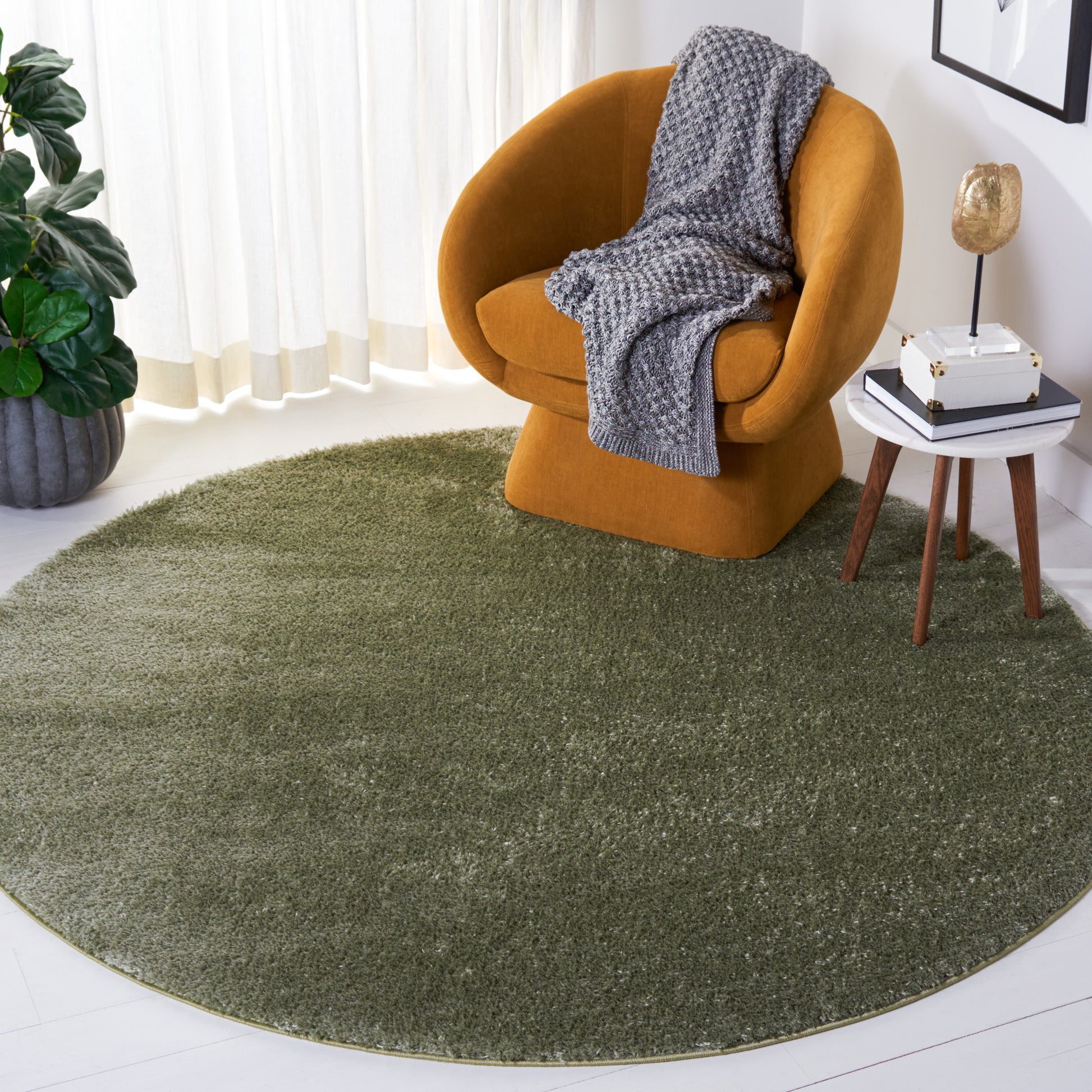 Safavieh Tahoe Shag Tho670W Sage Area Rug