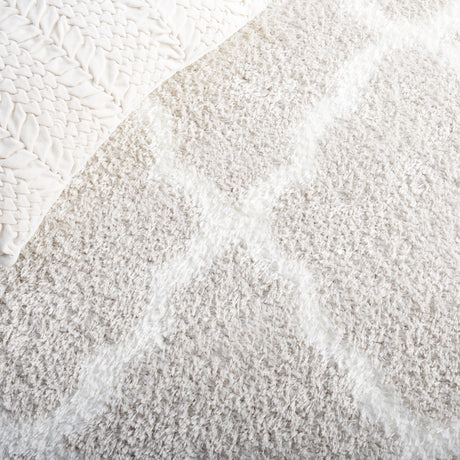 Safavieh Tahoe Shag Tho675G Silver/White Rug.