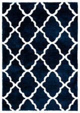 Safavieh Tahoe Shag Tho675N Navy/White Rug.