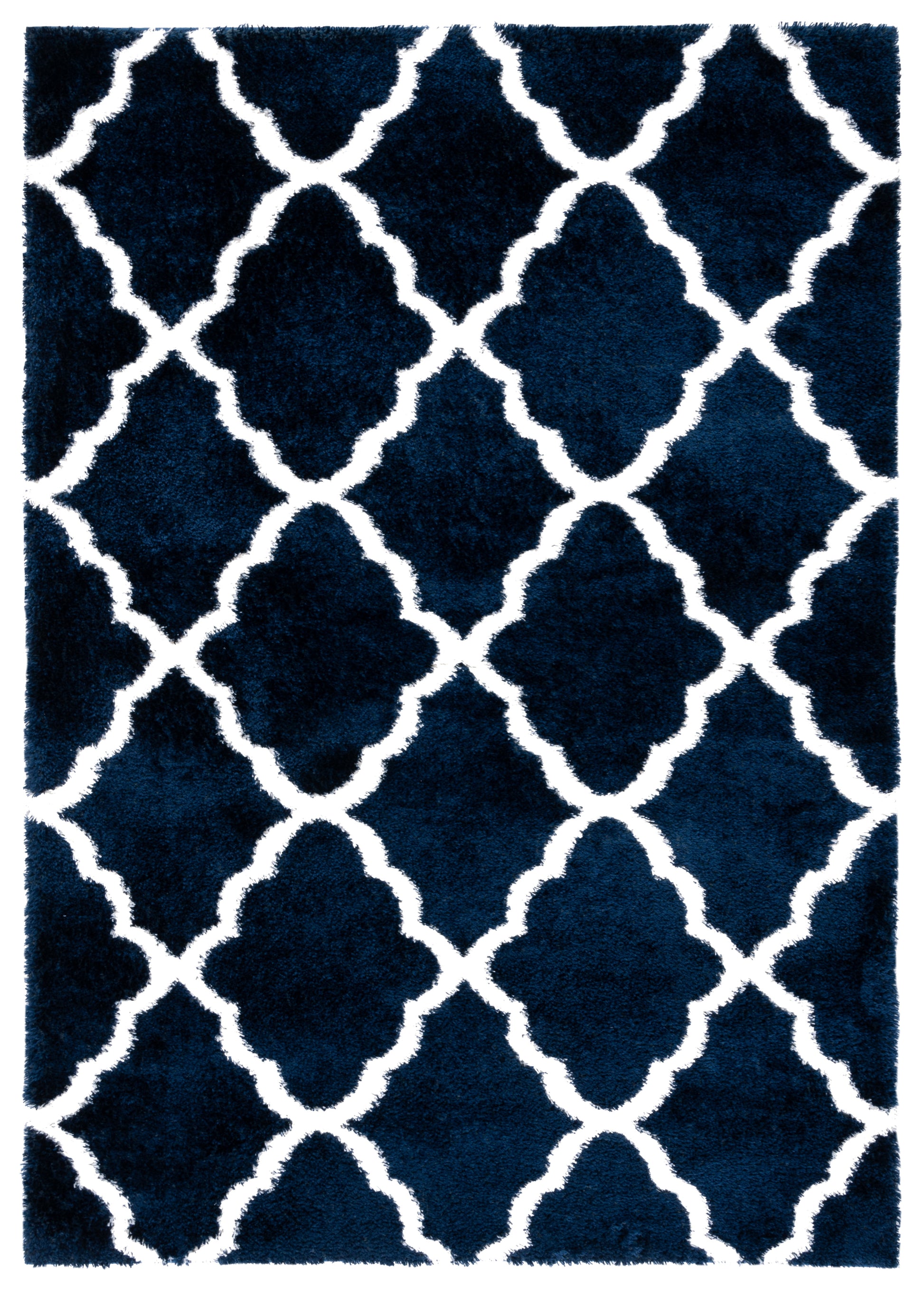 Safavieh Tahoe Shag Tho675N Navy/White Area Rug