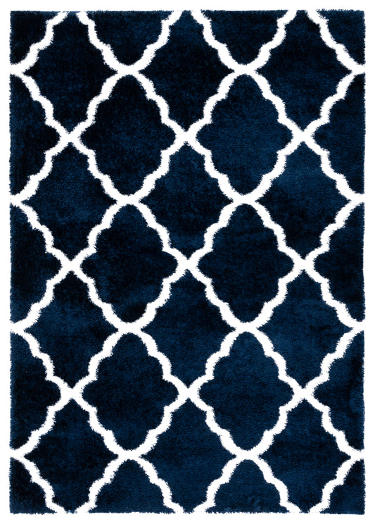 Safavieh Tahoe Shag Tho675N Navy/White Area Rug