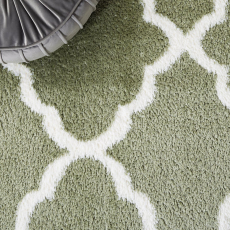 Safavieh Tahoe Shag Tho675W Sage/White Rug.