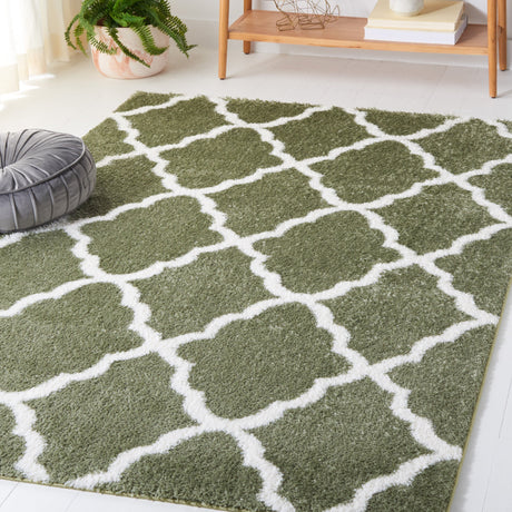 Safavieh Tahoe Shag Tho675W Sage/White Rug.