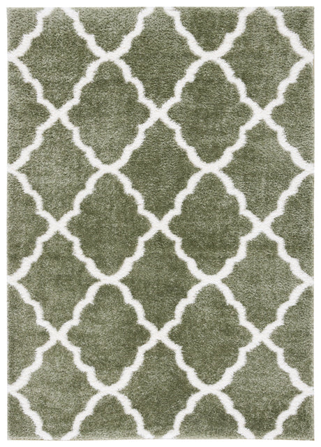Safavieh Tahoe Shag Tho675W Sage/White Rug.