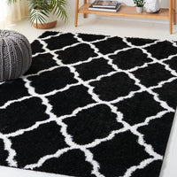 Safavieh Tahoe Shag Tho675Z Black/White Area Rug