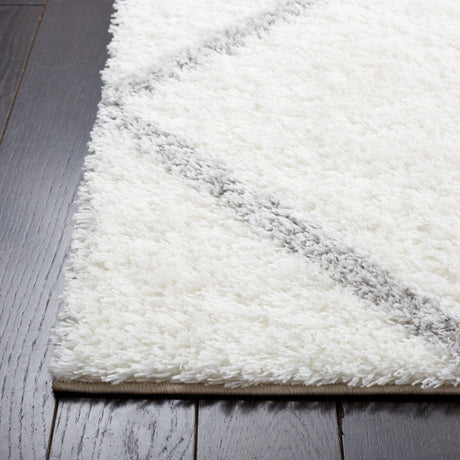 Safavieh Tahoe Shag Tho676A White/Grey Rug.