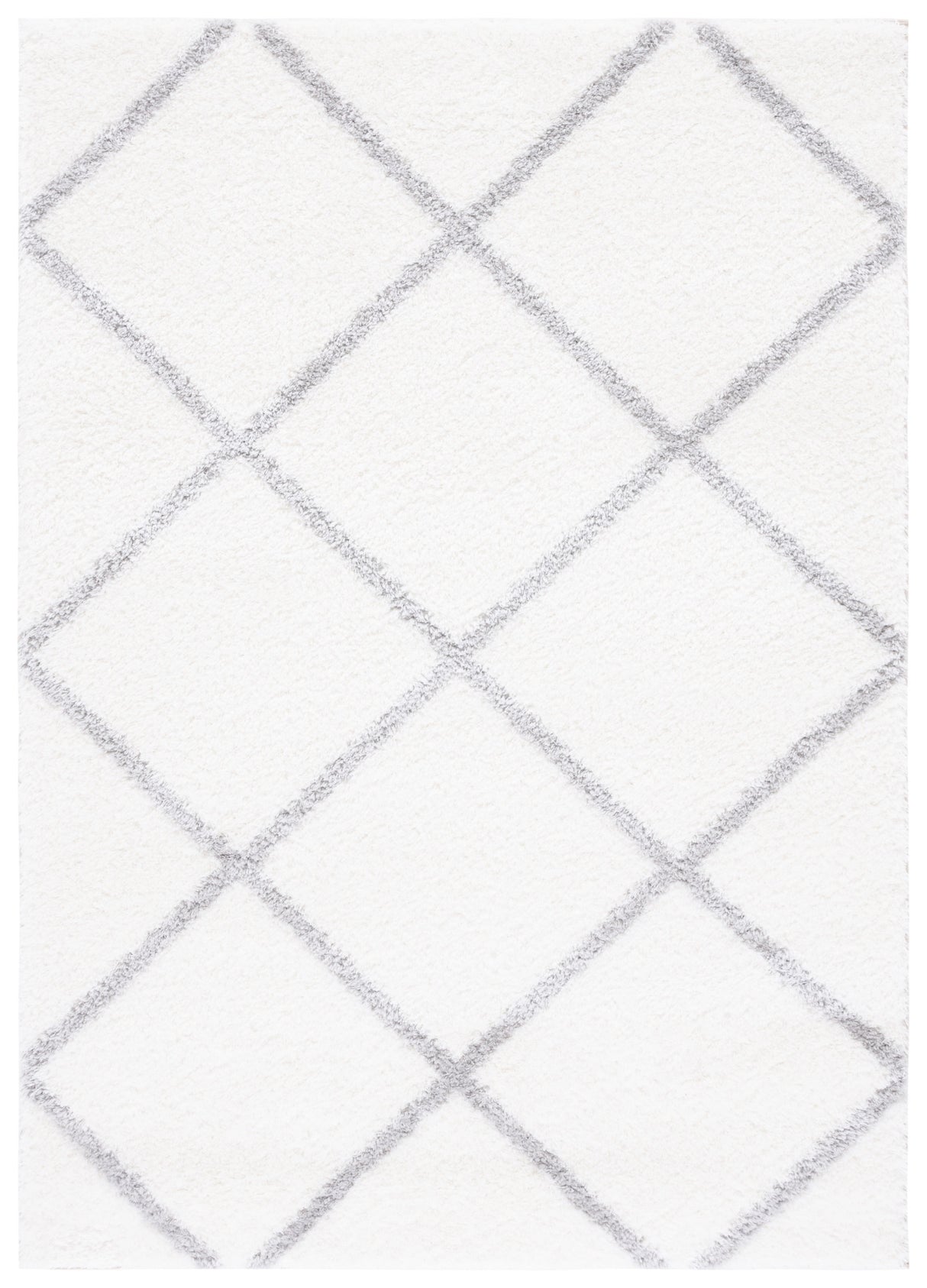 Safavieh Tahoe Shag Tho676A White/Grey Rug.