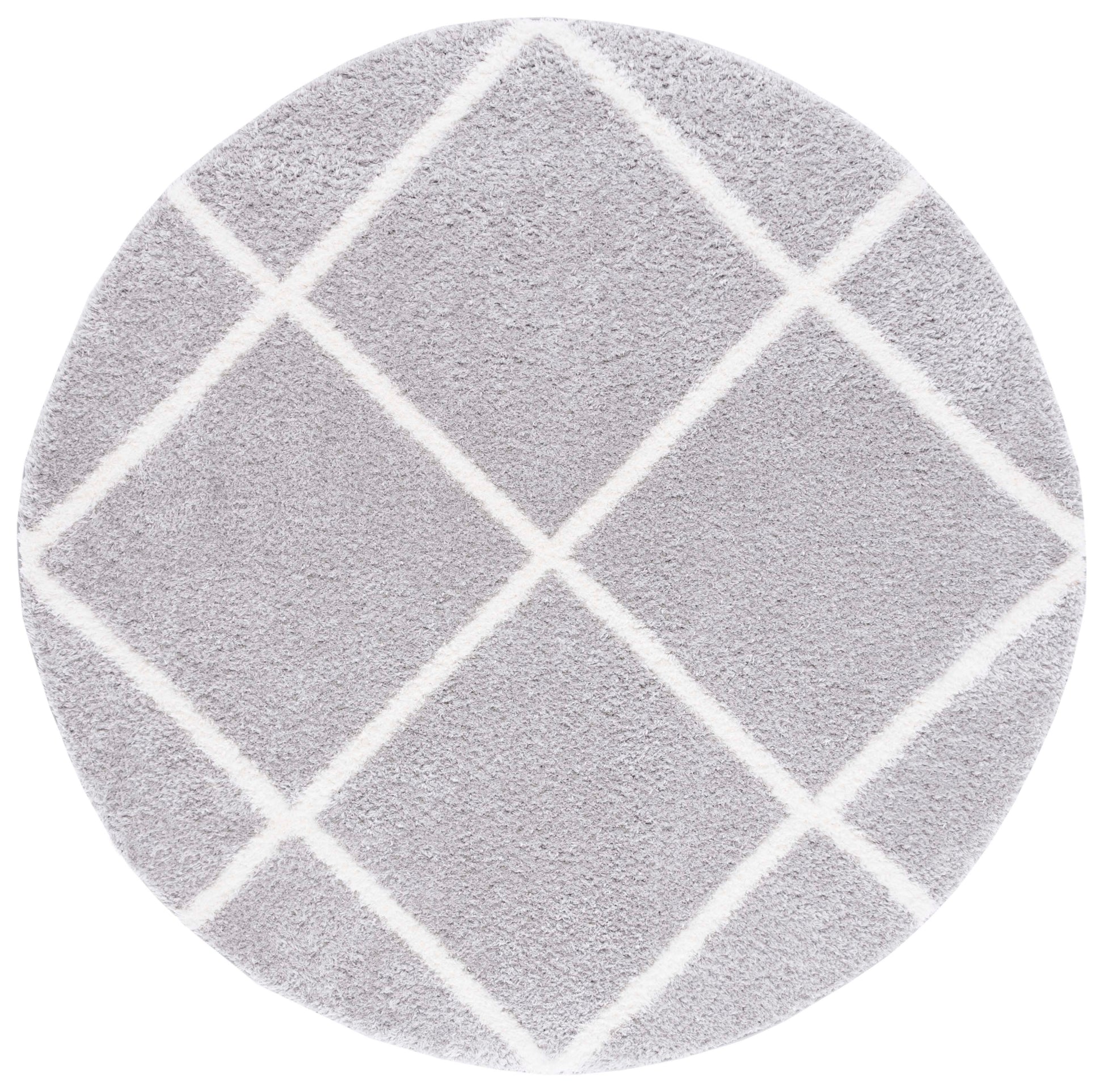 Safavieh Tahoe Shag Tho676F Light Grey/White Area Rug