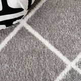 Safavieh Tahoe Shag Tho676G Grey/White Rug.