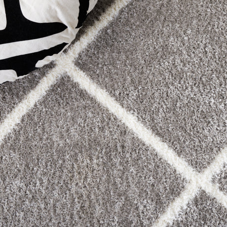 Safavieh Tahoe Shag Tho676G Grey/White Rug.