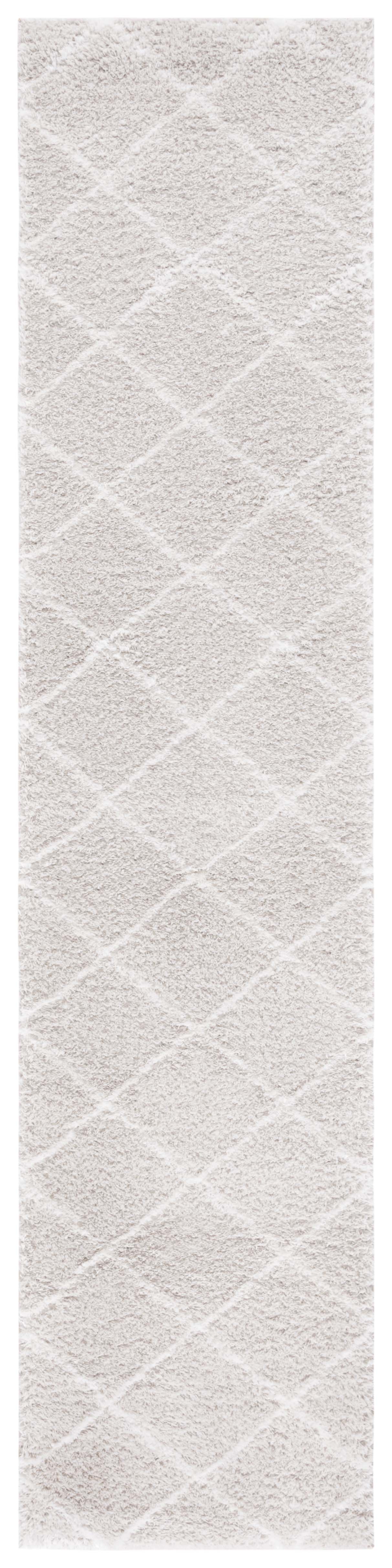 Safavieh Tahoe Shag Tho676H Silver/White Rug.