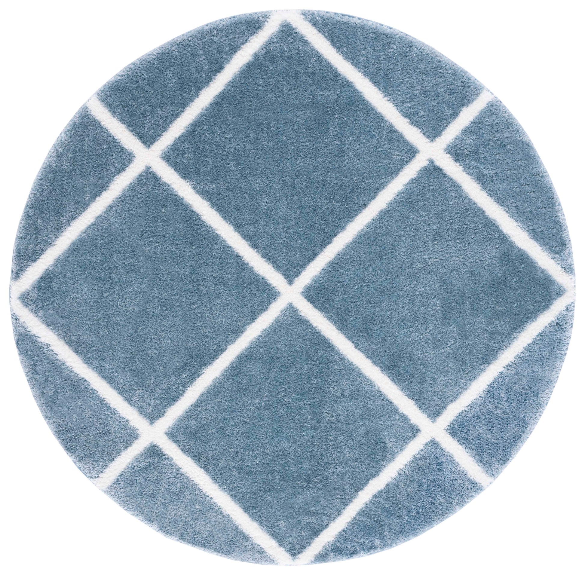 Safavieh Tahoe Shag Tho676M Blue/White Area Rug