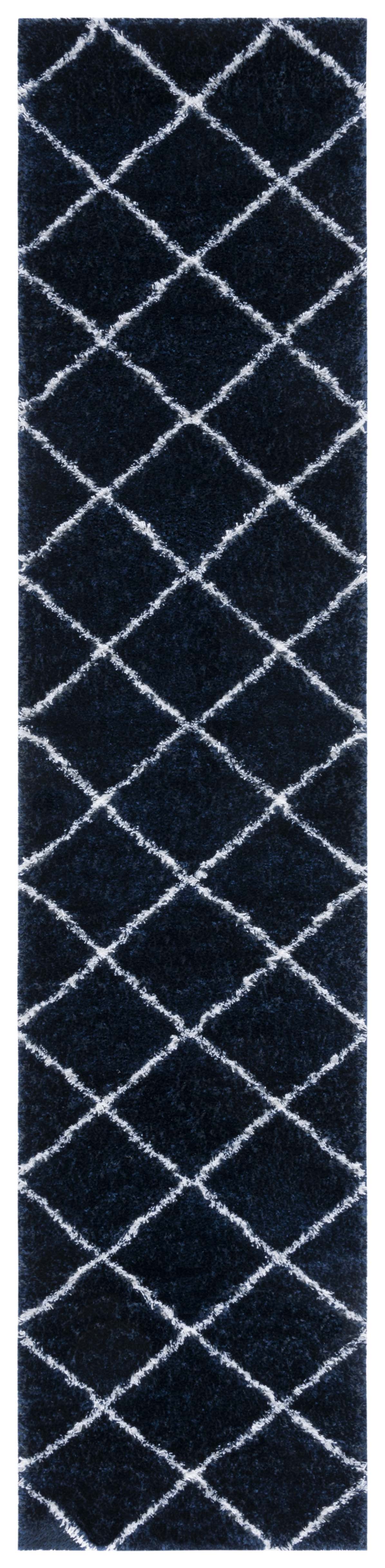 Safavieh Tahoe Shag Tho676N Navy/White Rug.
