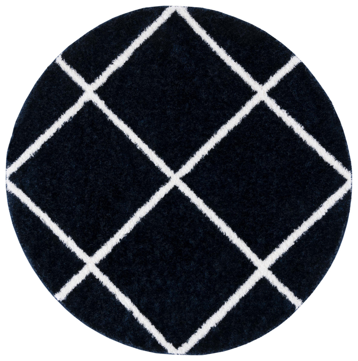Safavieh Tahoe Shag Tho676N Navy/White Rug.