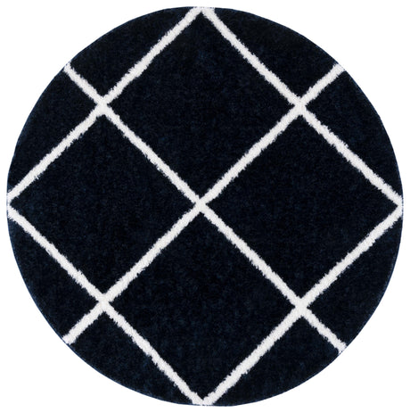 Safavieh Tahoe Shag Tho676N Navy/White Rug.