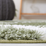 Safavieh Tahoe Shag Tho676W Sage/White Rug.