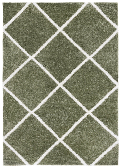 Safavieh Tahoe Shag Tho676W Sage/White Rug.
