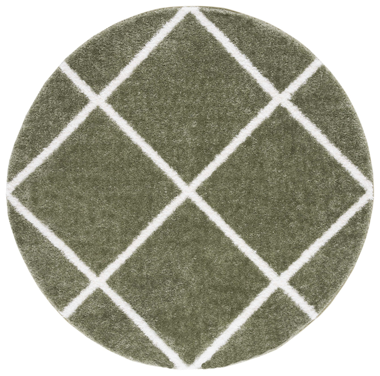 Safavieh Tahoe Shag Tho676W Sage/White Rug.