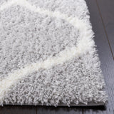 Safavieh Tahoe Shag Tho677F Light Grey/White Rug.