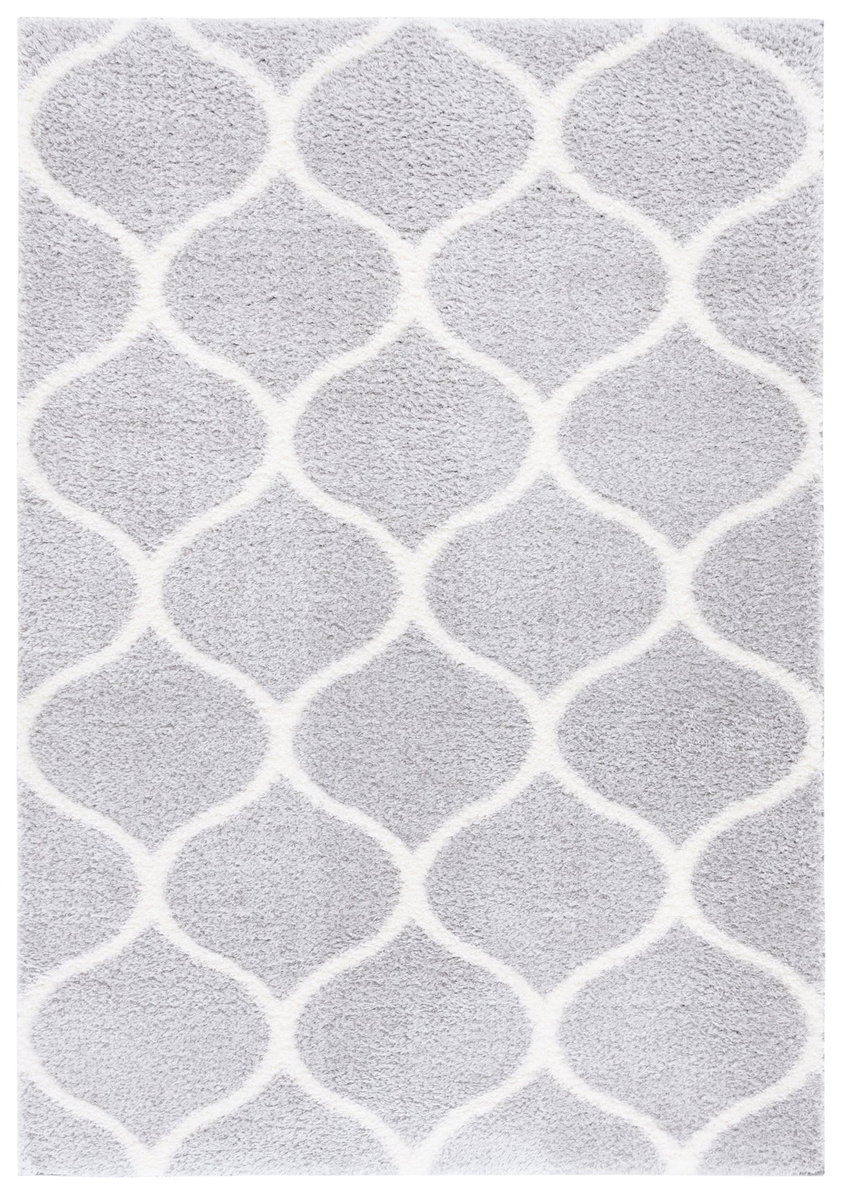 Safavieh Tahoe Shag Tho677F Light Grey/White Rug.