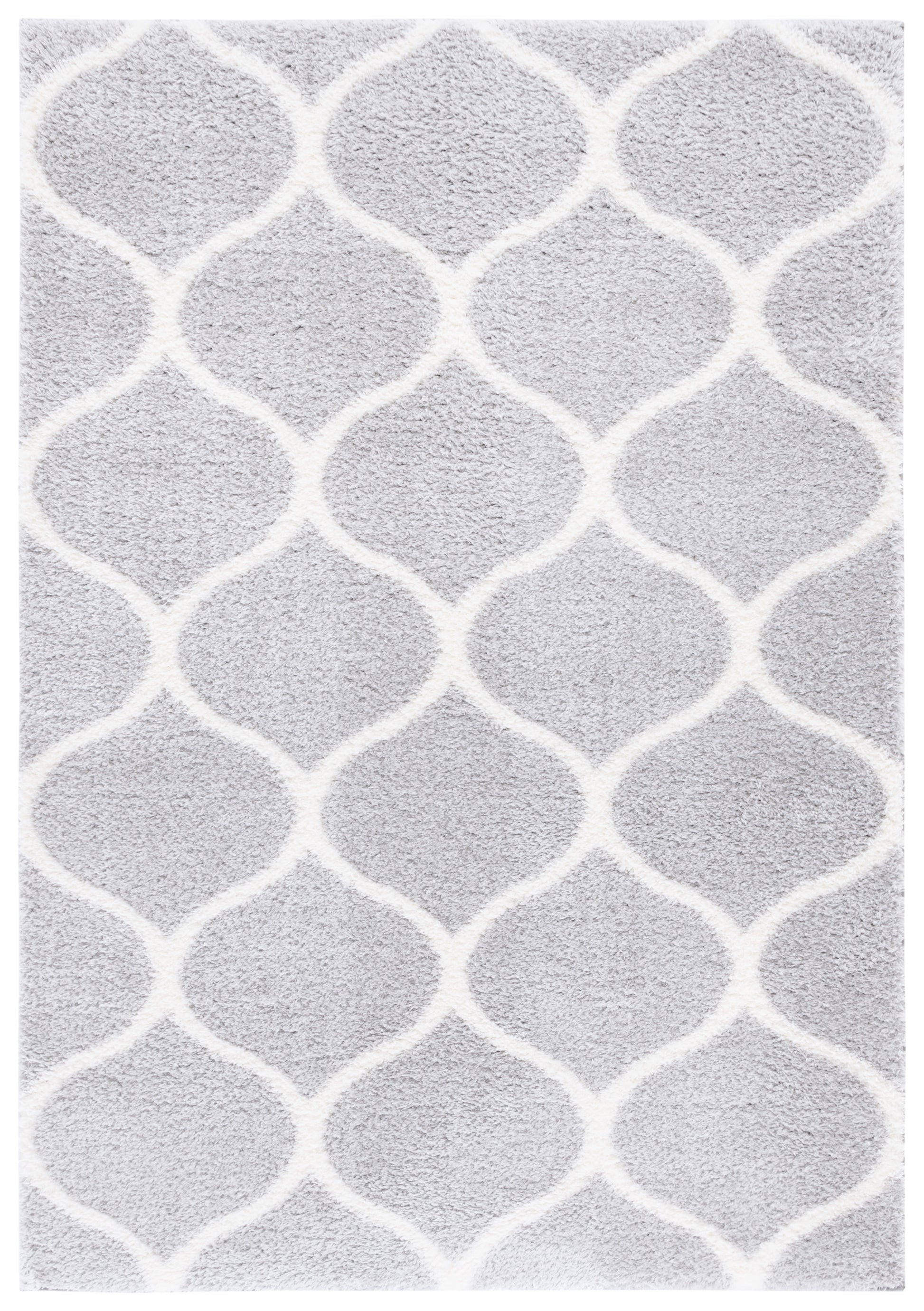 Safavieh Tahoe Shag Tho677F Light Grey/White Area Rug