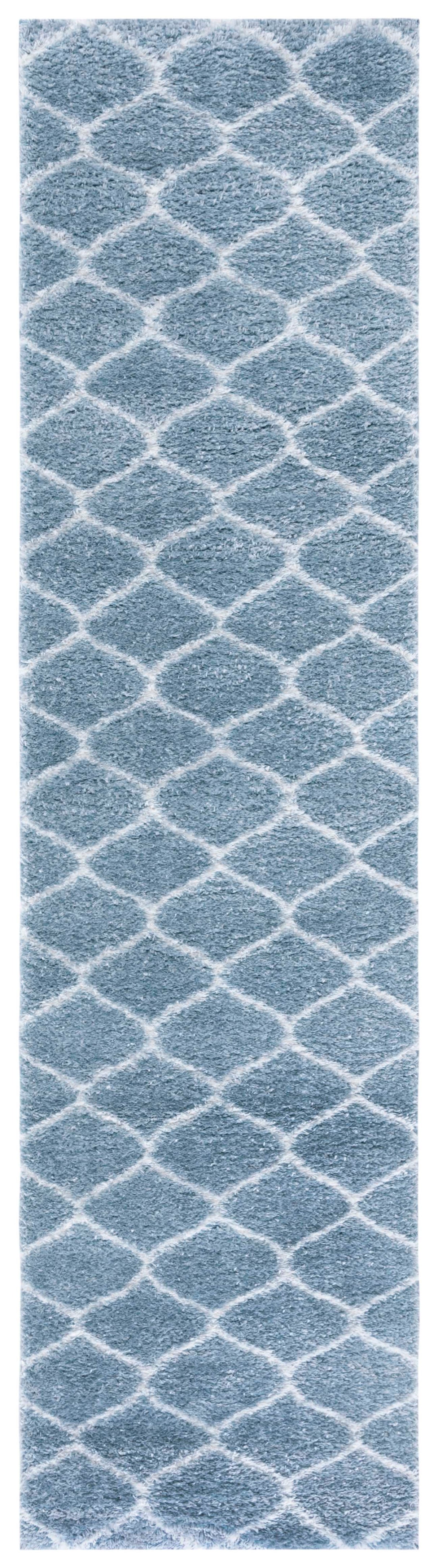 Safavieh Tahoe Shag Tho677M Blue/White Rug.