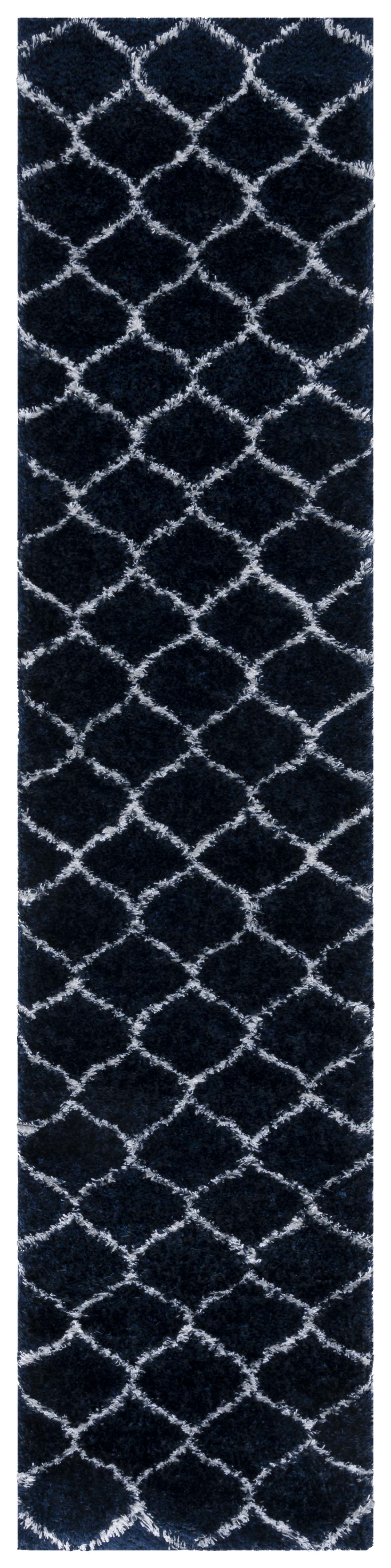 Safavieh Tahoe Shag Tho677N Navy/White Rug.