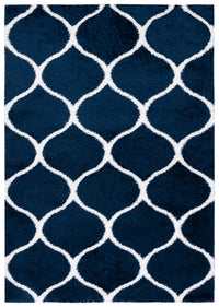 Safavieh Tahoe Shag Tho677N Navy/White Area Rug