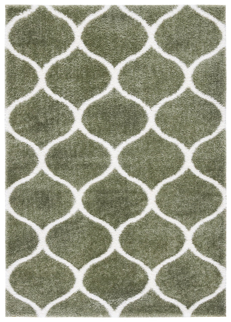 Safavieh Tahoe Shag Tho677W Sage/White Rug.