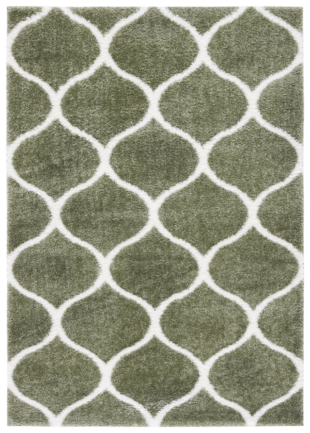 Safavieh Tahoe Shag Tho677W Sage/White Rug.