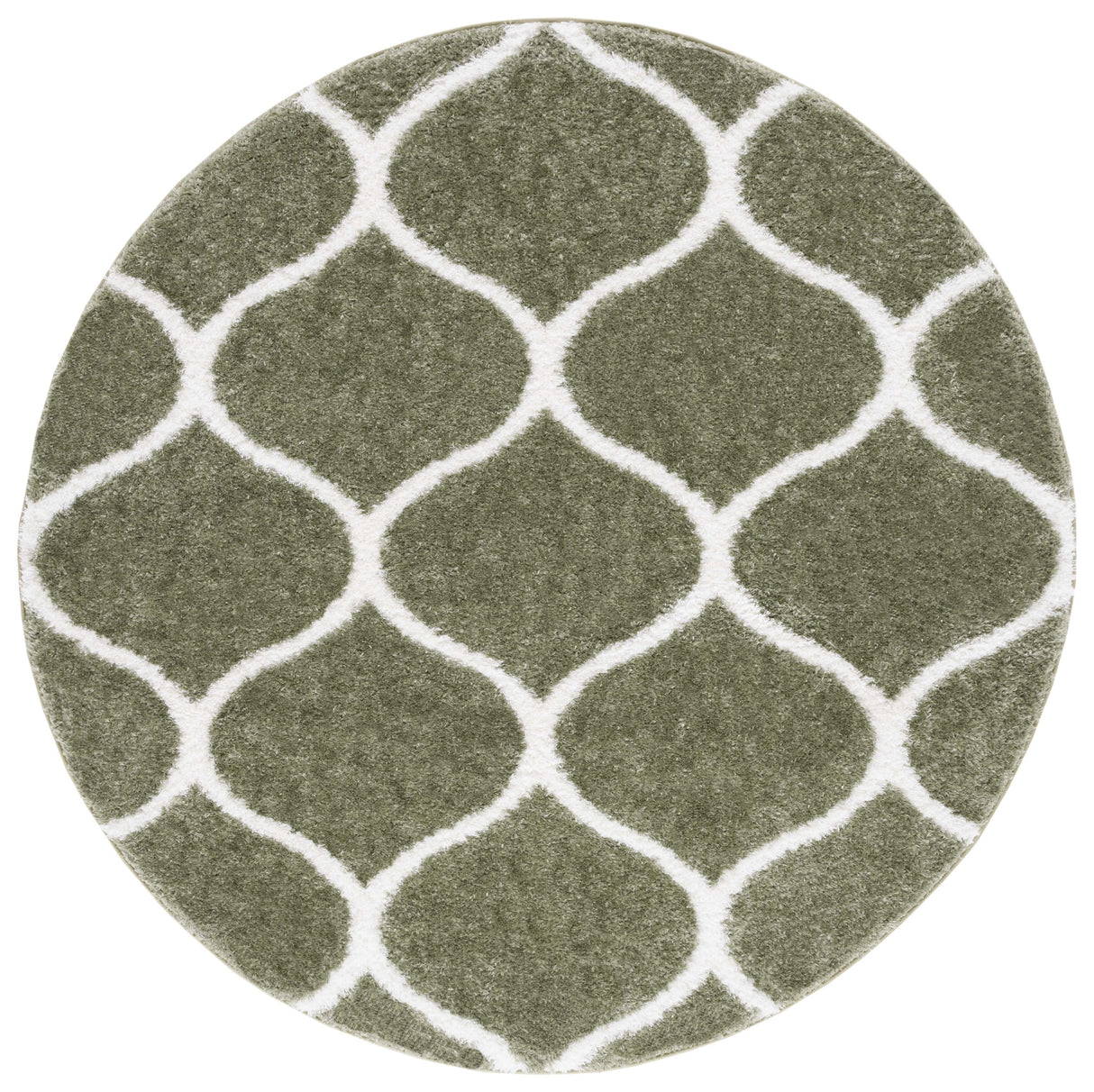 Safavieh Tahoe Shag Tho677W Sage/White Rug.