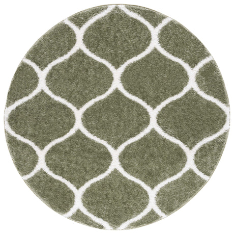 Safavieh Tahoe Shag Tho677W Sage/White Rug.