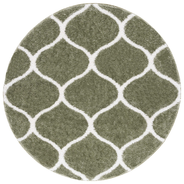 Safavieh Tahoe Shag Tho677W Sage/White Rug.