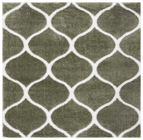 Safavieh Tahoe Shag Tho677W Sage/White Rug.