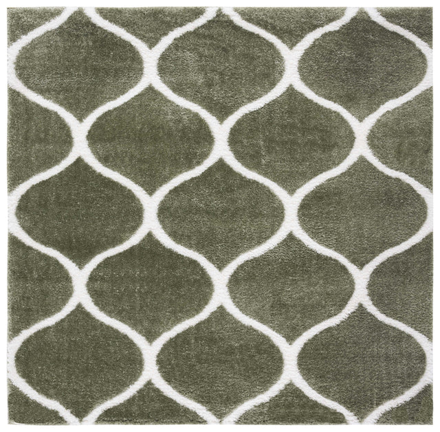 Safavieh Tahoe Shag Tho677W Sage/White Rug.