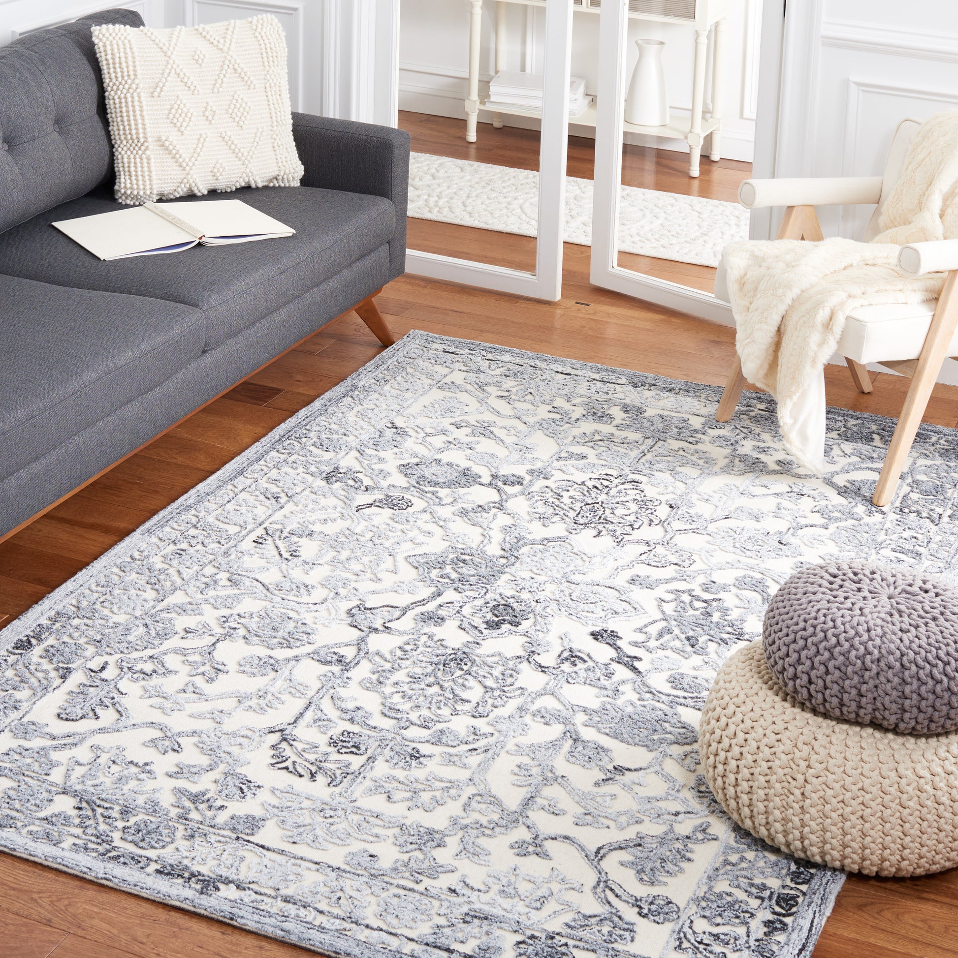 Safavieh Trace Trc303F Grey/Ivory Area Rug