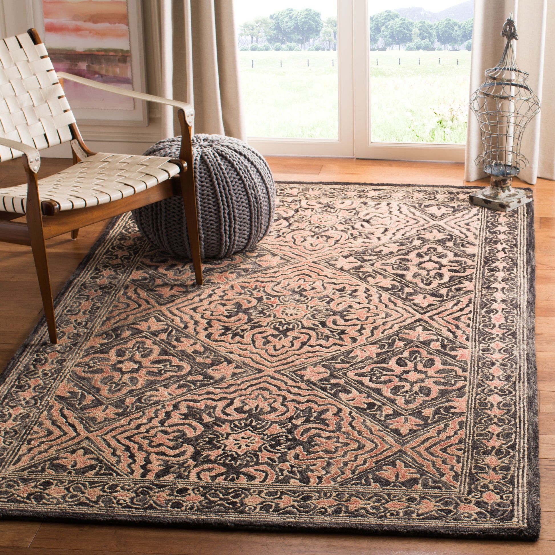 Safavieh Trace Trc507Z Black/Red Area Rug